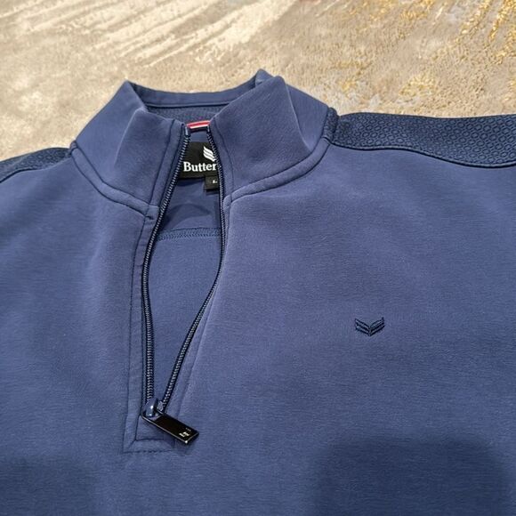 ButterCloth Polished Armor pullover navy sweatshirt size L in GUC - Picture 4 of 12